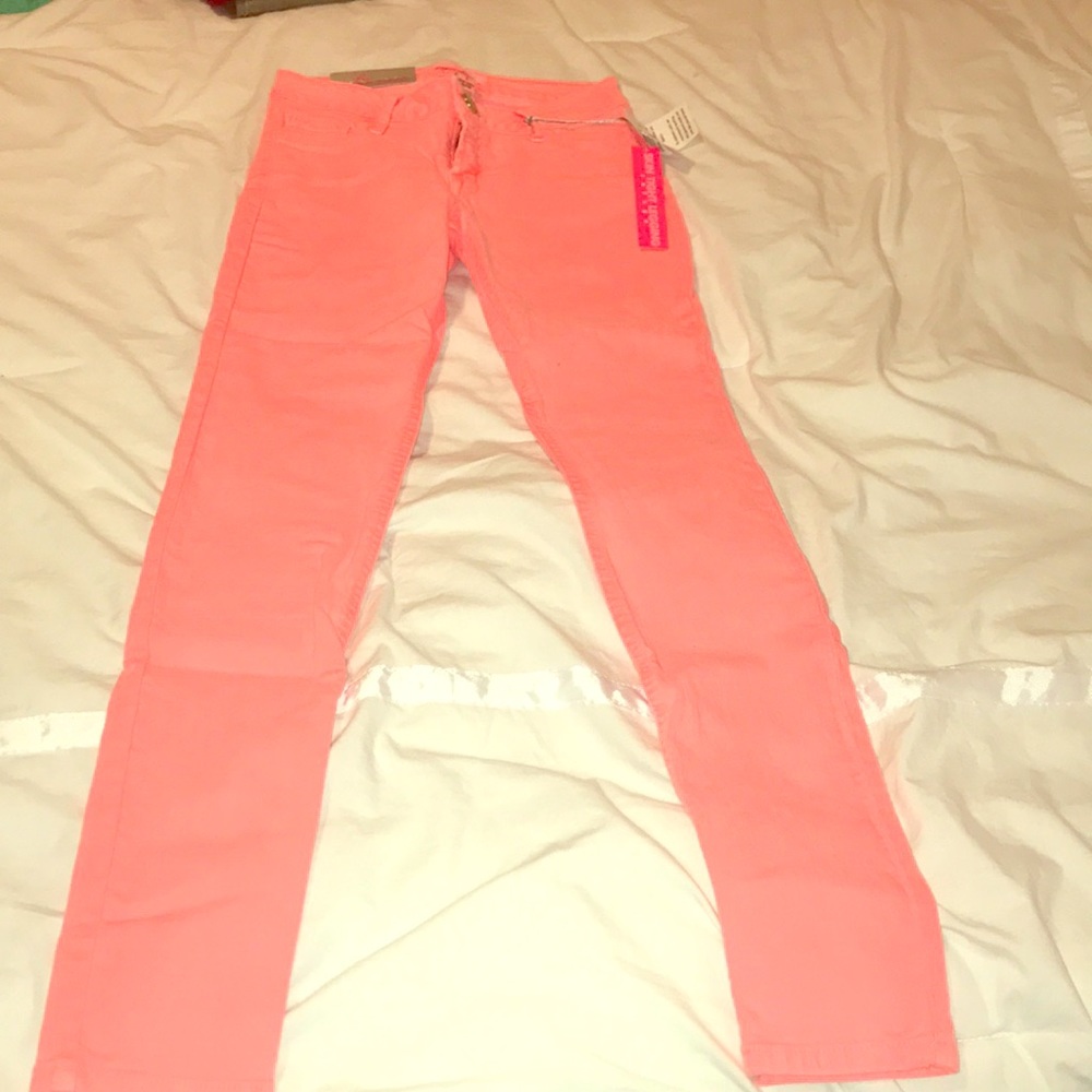 ‼️SOLD‼️ Bright coral skinny jeans